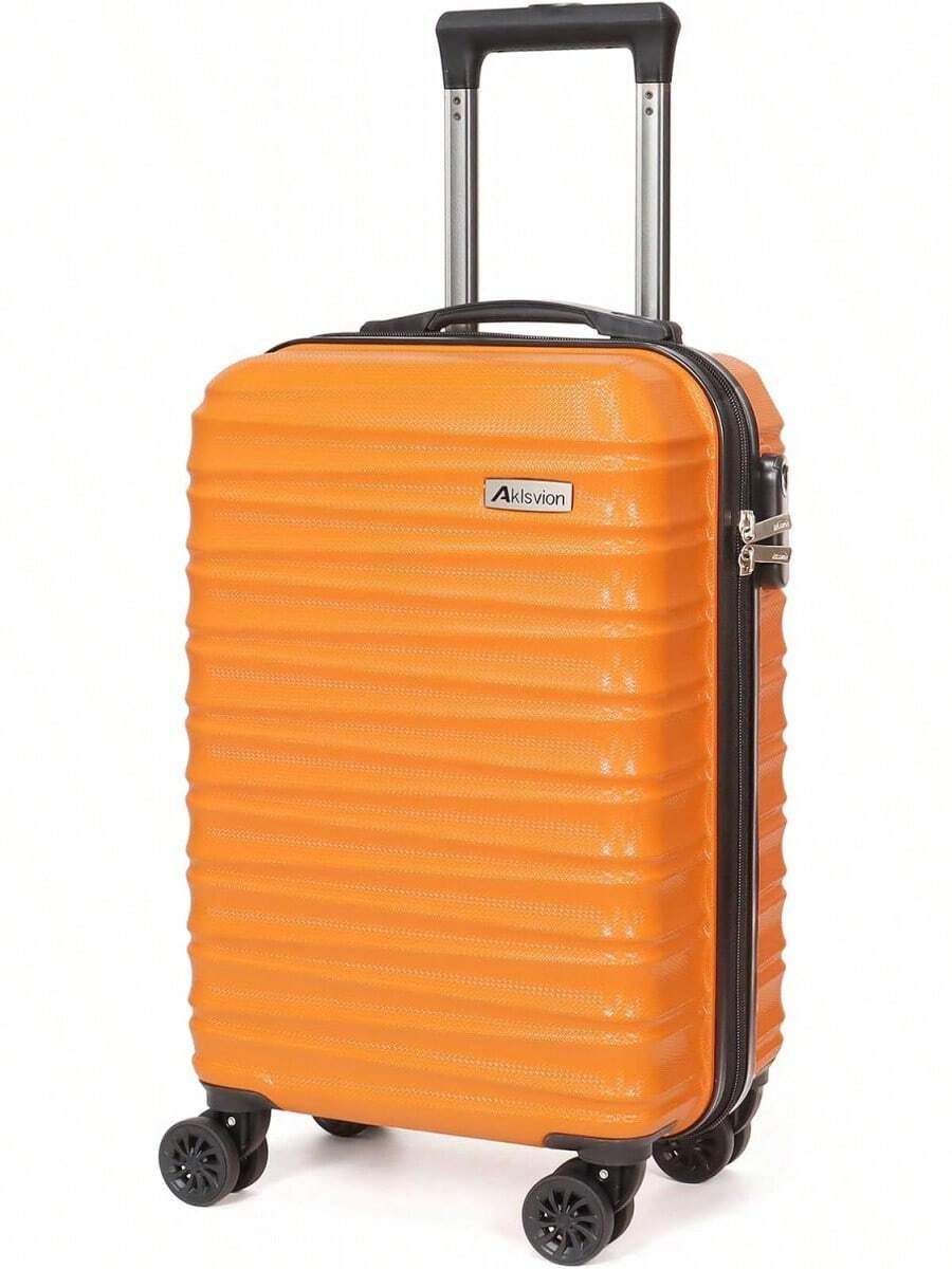 Luggage Set 3 Piece Luggage Set ABS Hardshell Spinner Wheels Luggage Carry On Suitcase With Weekender Bag & Toiletry Bag(Mint Green - 20吋橙色 - 查看 1
