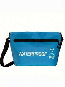 1个防水旅行拉链手提包 - 多功能手提包，带拉链口袋和“防水袋”字样印花，可用作手提化妆包、拉链收纳包、防水单肩化妆包、游泳包、户外旅行便携小包、洗漱包，容量1.32加仑，适合河流徒步、漂流船游泳等户外运动 - 在徒步、露营和水上运动中保持个人物品干燥 - 彩色 - 查看 12