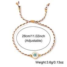 1PC Fashion Simple Devil's Eye Bracelet, Devil's Eye Bracelet, Transfer Bead Bracelet, Adjustable Woven Bracelet, Suitable For Daily Commuting, Couple Bracelet, Sisters Bracelet, Friendship Gift, Birthday Gift, Valentine's Day Gift, Sisters Gift, Anniversary Gift - Multicolor - View 5