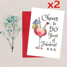 1/2张 [贺卡+信封] 庆祝辉煌的50年 - 女士趣味50岁生日贺卡