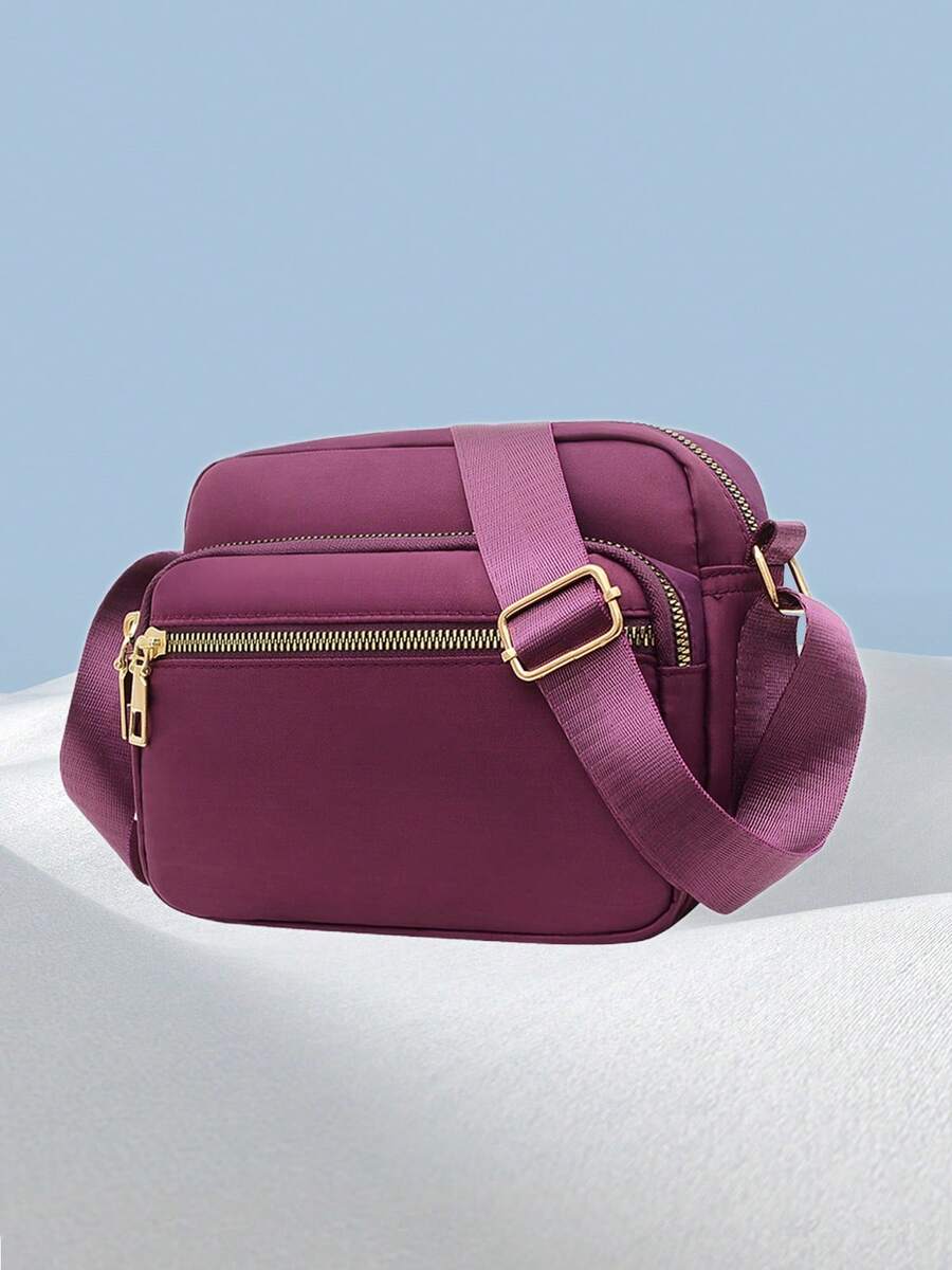 Versatile Crossbody Bag For Women Multiple Pockets Small Messenger Purse Fashion Satchel For Commuting And Daily Use - Màu tím - Xem 1