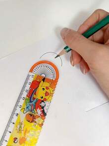 15cm Pikachu Transparent Ruler, Anime Cartoon Student Math Tool, Stationery, Drawing, Office, School Measuring, Party Gift - Multicolor - View 6