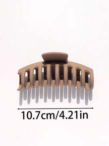 4pcs/1pc 10.7cm/4.21in Plastic Claw Hair Clips, Black, White, Brown, Khaki, French Style, Lightweight, Versatile, Retro, Elegant, Minimalist, Solid Color, Suitable For Daily, Casual, Party, Commute, Vacation, Ponytail, Bun, Washing Face, Makeup, Outfit Accessory Elegant Hair Claws Women Hair Claws Causal Hair Clutch - Multicolor - View 2