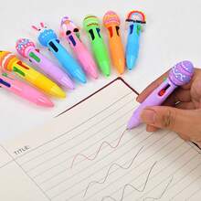 10/15支装复活节主题多色按压式圆珠笔；兔子、小鸡、鸡蛋造型中性笔；款式随机；风格多样，书写流畅，是书写和办公的理想之选；复活节学生奖励、学习用品；情人节礼物 - 彩色 - 查看 6