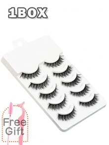 5 paia di ciglie finte in morbido e soffice pelo di visone 3D naturale, extra lunghe e folte, ciglie finte corte e spesse, cosmetici per trucco sciolto, adatte per matrimoni, feste, discoteche, lavoro quotidiano, riunioni, confortevoli da indossare, ciglie fatte a mano, estremità affusolate, allungano la forma dell'occhio, naturali e realistiche, ciglie a striscia completa, a lunga durata e voluminose, strumento di trucco popolare, kit completo per estensione ciglie - nero - Visualizzare 8