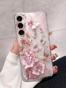 1pc Thick Butterfly Painted Shockproof Transparent Phone Case, Compatible With Samsung Galaxy S26/S26 PLUS/S26 Ultra, S25/S25 PLUS/S25 Ultra, A17, A07, A16, A36, A26, A56, A50, A12, A32, A52, A72, A51, A21S, A13, A14, S24/S24 PLUS/S24 Ultra, S22, A52, A53, A54, A55, And Compatible With Xiaomi 11/12 Pro/12/12X/13 Pro/14 Pro/15 Pro, Redmi 10/9/Note 9/12C/Note 11 Pro/Note 8 Pro - Multicolor - View 1