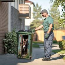 1张驴子偷看垃圾桶贴纸 - 逼真微笑的驴脸PVC防水亮面，农场动物门/垃圾桶贴纸，适用于室内/室外（冰箱、围栏） - 易撕易贴（1张） - 驴子，2D平面 - 彩色 - 查看 5