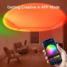 Multicolor Sunset Projector Lamp With Remote & APP Control - 16 Colors & 16 Dynamic Modes, Dimmable LED Night Light For Bedroom, Party, Photography Decor,Romantic Dates & Gifts - Multicolor - View 7