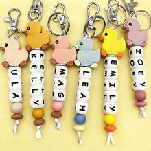 1pc Personalized Silicone Duck Keychain, Cute Animal Bag Charm, Name Pendant, Valentine's Day Gift, Daily Gift - Duck Keychain - View 2