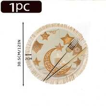 1/4/6件套精美斋月新月星形挂饰，节日主题装饰元素。可作桌垫/咖啡杯垫。 - 彩色 - 查看 14