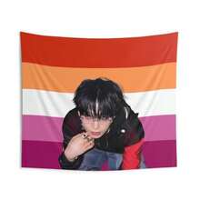 1pc Enha Kpop Flag | Sunoo Stunning Visuals, Walk The Line World Tour, Fabric, Polyester, Peach Skin Velvet - Nhiều màu - Xem 3