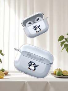Skyddsfodral för hörlurar med tecknad pingvinmönster, lämplig för iPhone - även kompatibel med 2/4, trendigt nischfodral för hörlurar, passar 3/Pro/Pro2/Pro3, födelsedags-/parpresent, praktisk present, söt och helande stil, förmedlar en avslappnad och rolig atmosfär. Liten present. - Genomskinlig - Visa 6