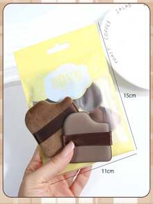 Chocolate Cookie Powder Puff, Thickened Non-Powdery Air Cushion Flocked Powder Puff, Dry & Wet Dual-Use Makeup Tool Sponge