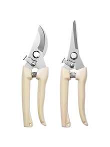 1PC Stainless Steel Garden Tools, Household Pruning Shears, Branch Cutter, Fruit Tree Pruning Shears, Tree Branch Cutter, Spring-Loaded Manual Garden Shears, Suitable For Balcony, Patio And Other Occasions - Mustard Yellow - View 3