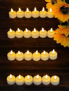 6/12/24个许愿蜡烛灯，LED无焰蜡烛茶灯，迷你茶蜡烛，蜡烛灯，电池供电，无明火，无烟，无蜡滴，适合装饰、营造氛围，例如派对、婚礼、情人节、礼物、家居装饰等。 - 白色 - 查看 7