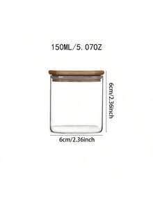 5/9/14/27/34OZ Square Glass Storage Jars Set, Stackable Kitchen Canisters With Airtight Bamboo Lids, Wide Mouth Clear Food Containers For Nuts Coffee Beans Spices Biscuits, Ideal Holiday Gift - Nhiều màu - Xem 13