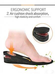 1-Pair Black 5cm Invisible Air Cushion Height Increasing Insoles – Multi-Layer Adjustable Height Shoe Inserts For Women & Men, Breathable Perforated Comfort Insoles, Ideal For Daily Wear Commutes Date Nights All-Day Foot Support, Bestselling Hidden Height Boost Insoles, Perfect For Valentine's Day Practical Gift For Friends Colleagues Height-Enhancement Enthusiasts - màu đen - Xem 9