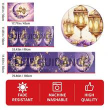 1/4/6 Pcs Set, Ramadan Placemats, Linen Dining Table Mats With Traditional Lantern Pattern, Washable Printed Tablecloths, Surface Protective Pads, Ideal Decor For Holiday Kitchen And Family Gatherings - Multicolor - View 9