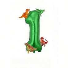 5 Stück Dinosaurier Grüne Zahl Ballons, 32 Zoll extra große grüne Folien-Zahl Ballons mit 4 Mini Dinosaurier Ballons, gemischte Farbe Gummi Dinosaurier Film Ballon Set, geeignet für Geburtstags-Party Dekoration, 1. Geburtstag, Weihnachtsdekoration - Grün - Übersicht 16
