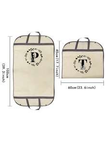 防尘服装罩，婚纱防尘罩，创意字母图案西装外套连衣裙保护罩，防潮悬挂式服装袋，衣柜收纳袋，透气旅行服装袋。