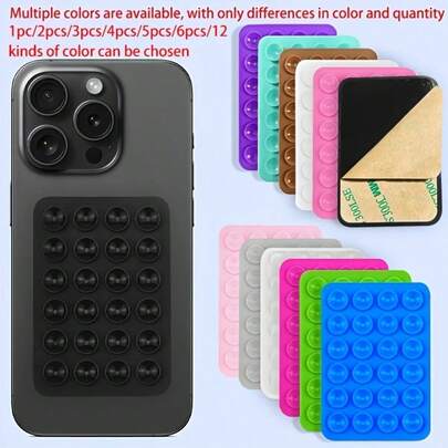 硅胶吸盘手机支架，解放双手，强力吸附，方便自拍和录像，耐用粘性硅胶支架，防水防汗，是视频录制和摄影的理想之选，可吸附在镜子、窗户上，适用于大多数手机，手机支架