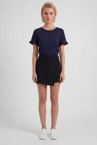 Wrap-Effect Skort - Black - Black - View 2