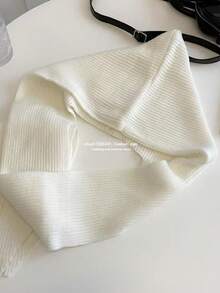 1pc Women's Solid Color Knitted Scarf & Hat Set, New Fashion Balaclava Hat, Casual Versatile Knit Neck Warmer Shawl, Autumn/Winter Cold-Proof Warm Beanie, Suitable For Daily Use