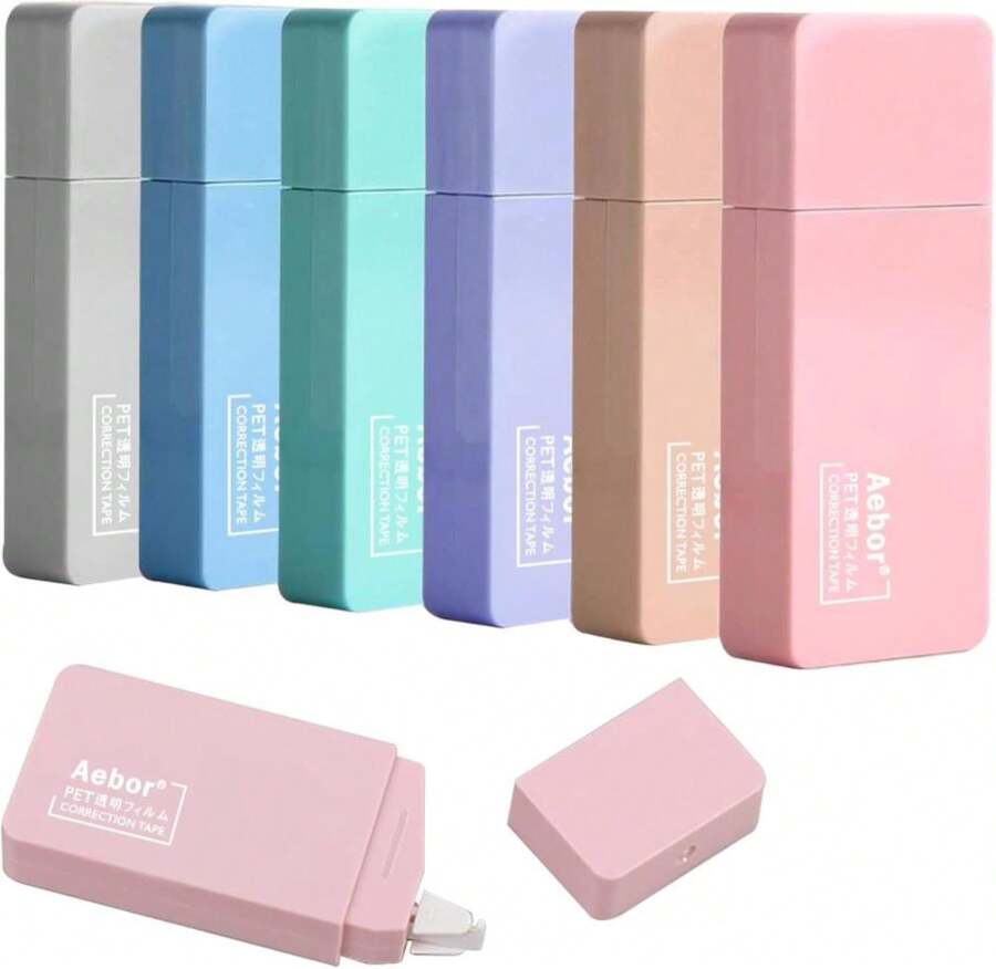 Aebor 6 Pack Correction Tape Cute White Tape Macaron Color Correction Tape, Easy To Use Applicator For Instant Corrections For Students,Office Workers - trắng - Xem 1