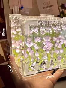 DIY Lámpara de Tulipanes en Cubo,10*10*10CM,Lampara de Tulipanes Infinitos Con Espejo,Lampara de Flores,Romántico Decorativo Flower Hecha a Mano Night Luz Para Regalo de Dormitorio, - Multicolor - Ver 6