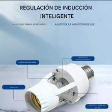 Portalámpara con sensor de movimiento infrarrojo E27 | Soporte para foco con detección automática de movimiento | Base para foco con encendido automático día y noche | Sensor de presencia para luz doméstica | Portalámpara inteligente para interiores y exteriores | Soporte para bombilla con sensor PIR | Portalámpara automático ahorrador de energía | Sensor infrarrojo para lámparas y focos LED | Encendido y apagado automático de luz | Soporte para foco con detección de personas | Accesorio para iluminación automática del hogar | Portalámpara con sensor de movimiento 360 grados | Base de foco para pasillos, entradas, patios y garaje | Sensor de luz con temporizador integrado | Portalámpara para foco rosca E27 | Adaptador para foco con detección de presencia | Iluminación automática para casa y negocio | Soporte de bombilla con sensor de movimiento | Portalámpara práctico para iluminación diaria | Accesorio eléctrico para luz automática - A - Ver 6