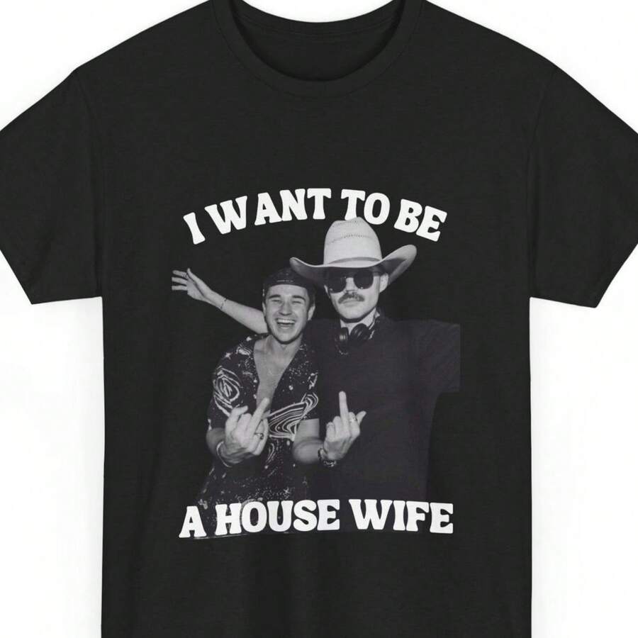 House Wife Dom Dolla John Summit Tee DJ Music Lover Shirt Electronic Dance Music Rel House Music Fan T-Shirt - 黑色 - 查看 1
