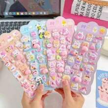 Cartoon Panda Stickers, Cute Animal Phone Case Stickers, DIY Scrapbooking Stickers, Reward Stickers - 彩色 - 查看 3