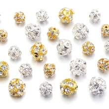 30pcs Shiny Round Beads Rhinestone Spacer Beads For Making Jewelry, DIY Bracelet Necklace - Diamond Ball - View 6