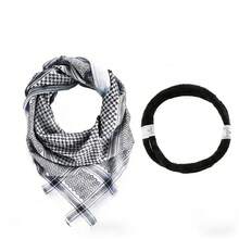 2pcs/Set UAE Shemagh Scarf, Dual-Color Plaid Middle Eastern Headscarf, Cosplay Arabic Dance Stage Performance Bandana, 3 Color Headscarf With Headband, 2pcs Set - Black - View 5