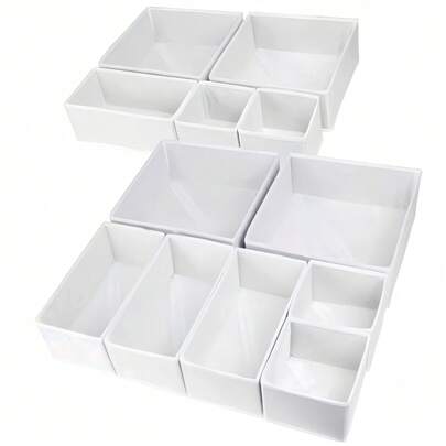 6pcs Drawer/Desktop Makeup Organizer Boxes, Transparent Vanity Organizer Boxes, Anti-Slip Multi-Layer Jewelry & Small Items Storage Boxes, Elegant Storage Boxes, Room Decor, Home Decor, Autumn Decor, Bedroom Decor