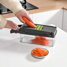 1PC 16 em 1 Cortador de Legumes com Recipiente + Lâminas Intercambiáveis, Ideal para Batata/Cebola/Ajo Ceia de Natal, Utensílio Multifuncional de Cozinha - Verde - Visão 10