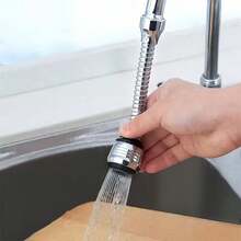 1 Juego de Grifo de Cocina con Función de Ducha Presurizada Anti-Salpicaduras, Rotación de 360 Grados, Caño Extendido con Filtro, Aireador Ahorrativo de Agua - Blanco y Negro - Ver 9