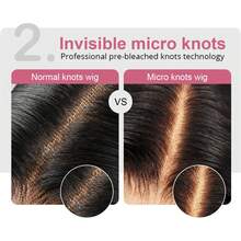 200 Density Brazilian Virgin Hair Wigs Glueless 28 Inch Natural Hairline No Glue Lace Front Wig Human Blended Hair Black Color Lace Front Wig Human Blended Hair Wig 13x4 5x5 13x6 Straight Lace Frontal Wig Hair Pre Plucked With Baby Hair Natural Looking Beginner Friendly - Natural & Black - View 6