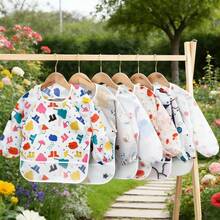 1pc Newborn Reversible Bib, Baby Feeding Smock, Infant Eating Clothes, Unisex - Multicolor - View 2