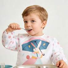 1pc Newborn Reversible Bib, Baby Feeding Smock, Infant Eating Clothes, Unisex - Multicolor - View 13