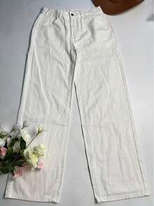 纯色直筒裤 - 白色 - 查看 6