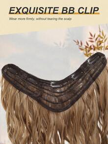 Tóc nối kẹp tổng hợp, tóc nối liền khối hình chữ V, tóc nối tổng hợp, tóc nối sóng nước dài 24 inch cho bé gái và phụ nữ, miếng tóc xoăn phủ kín đầu. - Nhiều màu - Xem 6