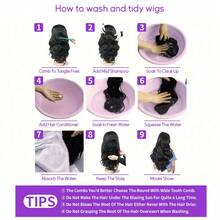 200% Density 13x6 Large Area Transparent Lace Frontal Weaves Human Blended Hair Wigs Natural Black Straight Brazilian Virgin Hair Wig Can Be Free Styling Pre-Plucked Baby Hair & Pre-Bleached Suitable To Wear Valentine's Day - Natural & Black - View 12