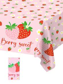 1 chiếc khăn trải bàn tiệc tiết lộ giới tính em bé họa tiết hoa dâu tây màu hồng, trang trí tiệc mừng em bé sơ sinh, khăn trải bàn tiệc sinh nhật bé gái, trang trí tiệc mừng em bé, khăn trải bàn tiệc sinh nhật lần thứ nhất, trang trí tiệc tiết lộ giới tính, khăn trải bàn trang trí nhà cửa, quà tặng tiệc mừng em bé. - quả dâu - Xem 2