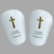 1 Pair Football Mini Shin Guards, Golden Cross Pattern, Unisex Thick Sports Protective Gear, Sturdy Anti-Collision, Leg-Fitting Design, Suitable For All Seasons - Golden Cross - View 10