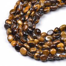 1串天然宝石月光石虎眼石黄水晶珠子，优质散珠，适用于珠宝制作、DIY工艺品和疗愈水晶 - 彩色 - 查看 9