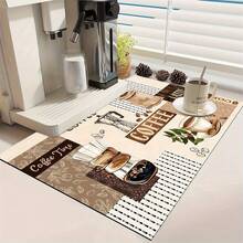 1 Peça Tapete de Silicone para Coador de Café, Antiderrapante, Lavável, Super Absorvente, Tapete de Secagem para Área de Pia e Bancada da Cozinha, Decoração Essencial para Outono, Inverno e Natal, Higiênico e Natural - Multicolorido - Visão 6