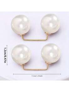 2pcs Pearl Jeans Ankle Clip, Chest Anti Light Needle, Anti Stepping Slipper Buckle, Pants Length Adjuster - Multicolor - View 9