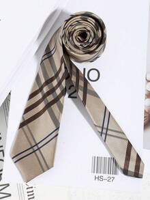 1pc Fashionable Casual Plaid Necktie For Men, Comfortable & Versatile For Daily Wear, Commute, Gatherings, Party, Shirt Matching - A - View 5