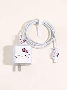 SANRIO Hello Kitty Minimalist 20W Charger Adapter With Bow Protective Case, Compatible With IPhone 15 Charger, 16 ProMax Phone Data Cable Protector, Anti-Bending And Anti-Cat Bite, Suitable For 13/14 Plus Data Cable Protector, Charger Adapter Protector - Nhiều màu - Xem 3